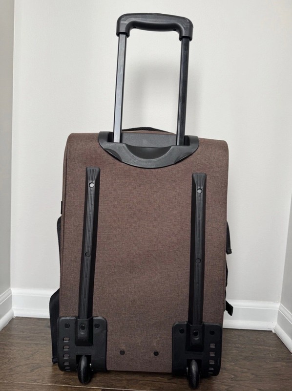 "NEW RARE" Monster Energy Drink Java Brown Rolling Canvas Luggage Suitcase gallery