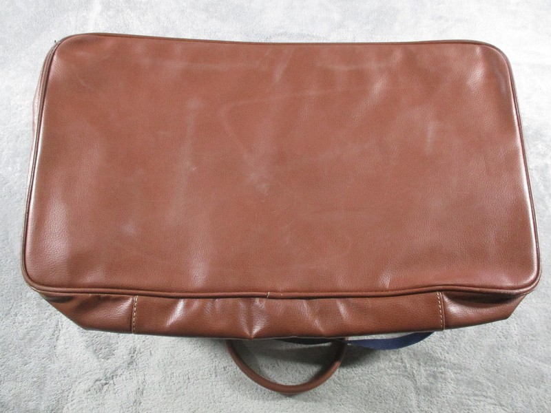 Ralph Lauren Duffel Bag Blue 22" Travel Weekender Brown Men Soft Case Luggage gallery