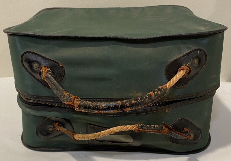 Military Vintage Hard Case 12 in Square Green 1970s For Uniform Hats Caps
