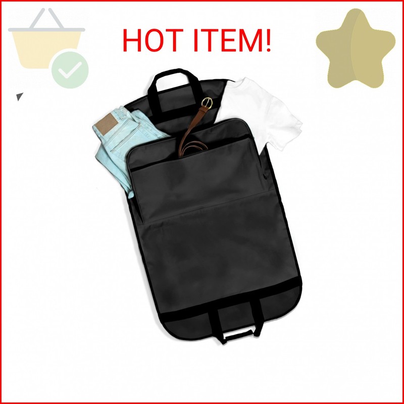DALIX 39″ Business Garment Bag Cover for Suits and Dresses Clothing Foldable w P