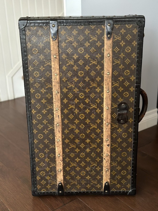 Louis Vuitton Rare Model Suitcase Trunk With Wood Slats Antique Luggage gallery