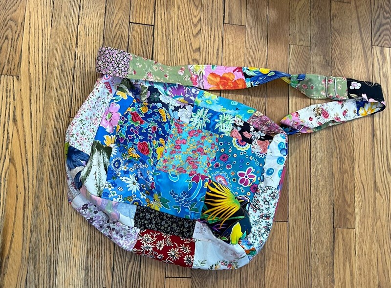 LARGE QUILTED PATCHwork SHOULDER BAG - 100% COTTON gallery