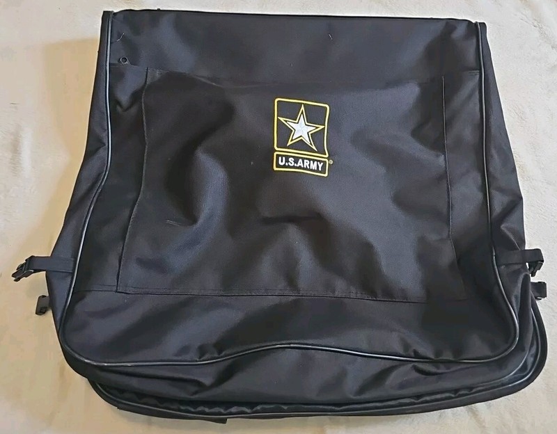 Military United States US ARMY Foldable Black Canvas Suit Garment Bag