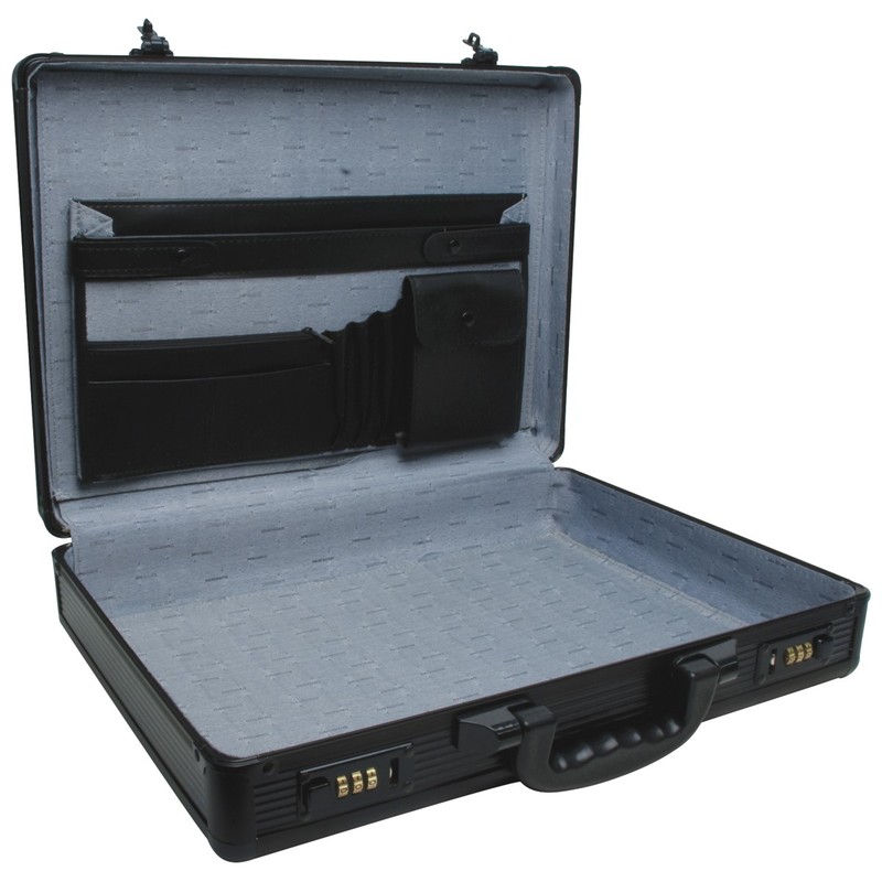 Briefcase with Lock Combination Anti-Theft Attache Black Aluminum SPC-941G gallery
