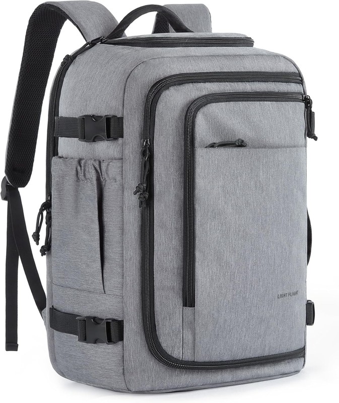 Travel Backpack, TSA Friendly Flight Approved Carry on Backpack Large Grey