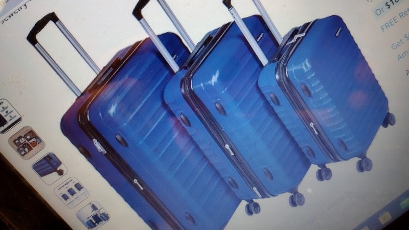 Amazon Basics 3-Piece Set Hardside Spinner, Navy Blue NEW IN BOX PICK-UP ONLY