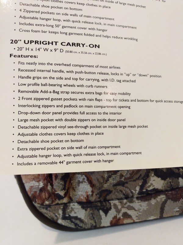 Protocol Collection Zip Shoulder Strap Lock Keys 20" Carry On Travel Bag NWT gallery