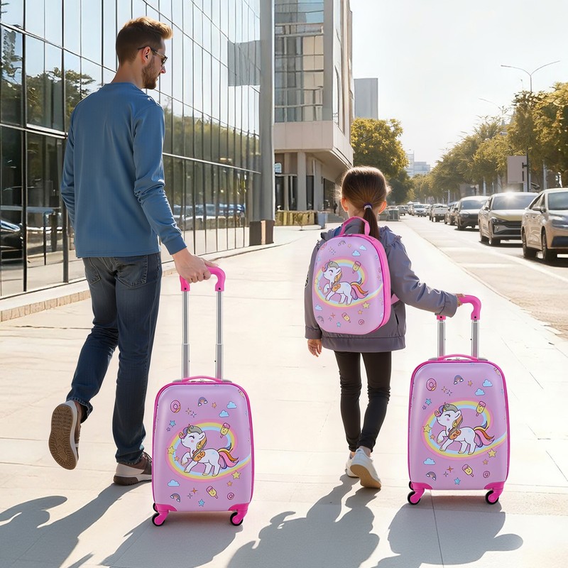 VEVOR 2 Piece Kids Luggage Set 18 Inch Unicorn Children Travel Carry on Suitcase gallery