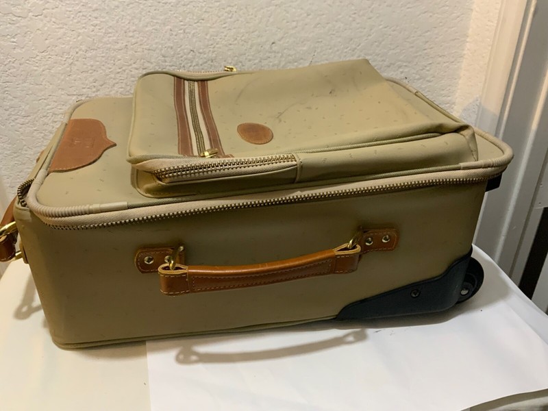 King Ranch, leather trim suitcase roller bag carry-on, luggage 18” gallery