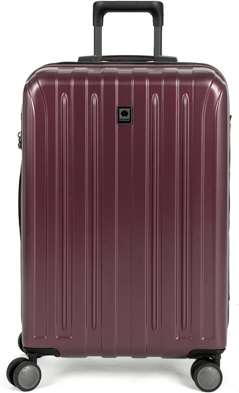 25" Expandable Purple Titanium Hardside Luggage with Spinner Wheels