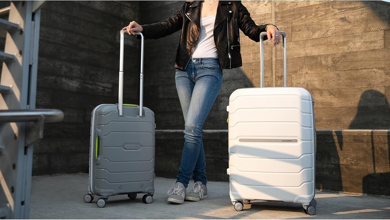 Samsonite Freeform Hardside Carry-On Luggage 23 in w/ Spinner Wheels, White/Grey gallery