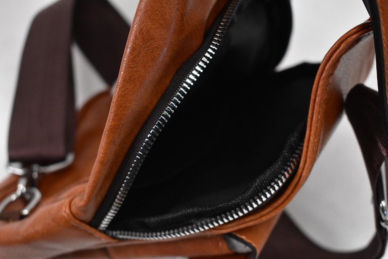 WEIXIER Brown One Size Mens Faux Leather Messenger Bag Adjustable Straps gallery