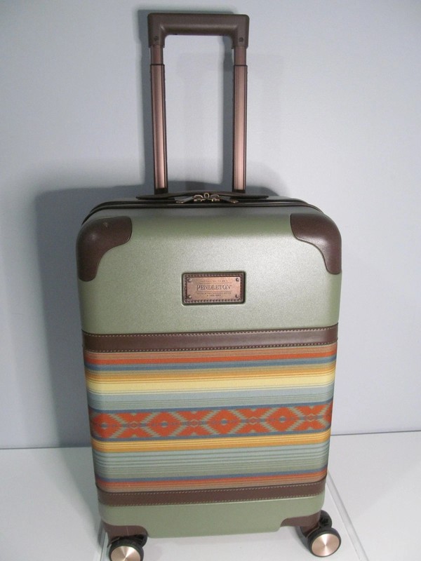 Pendleton, Multi Color Aztek Southwestern 22″ Carry On Spinner, Loden Green, NWT