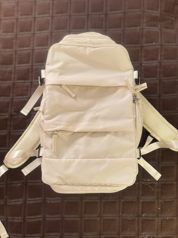 Smart Backpack USB Charging Port Laptop Carry On Luggage Topper Off White
