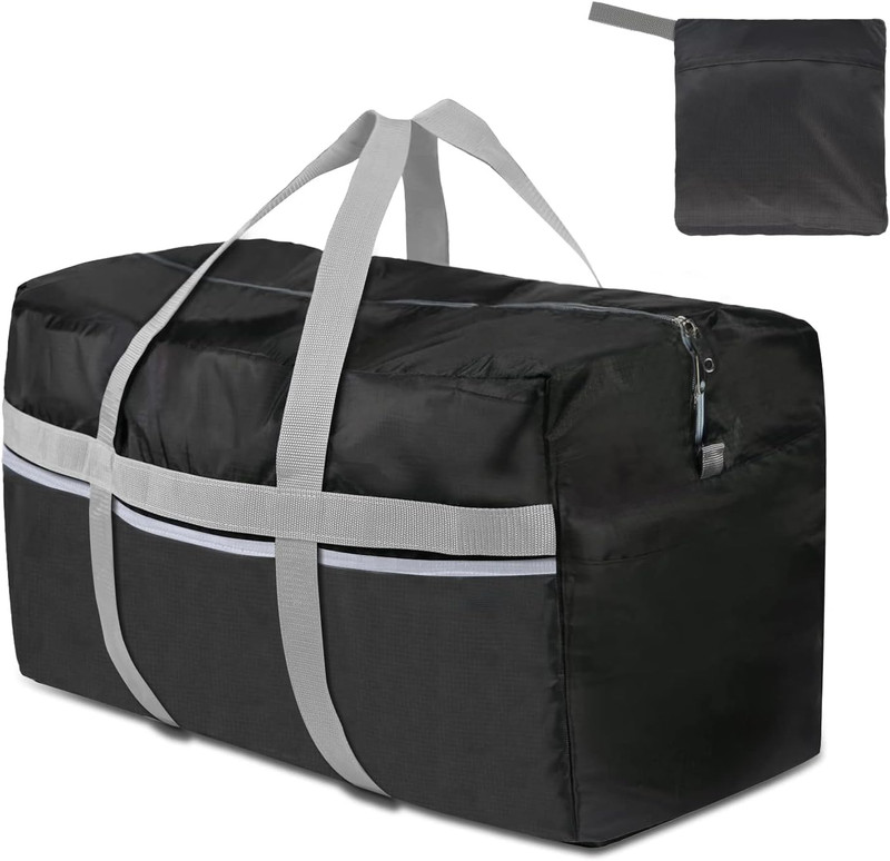 Extra Large Duffle Bag Lightweight, 96L Travel Duffel Bag Foldable Black