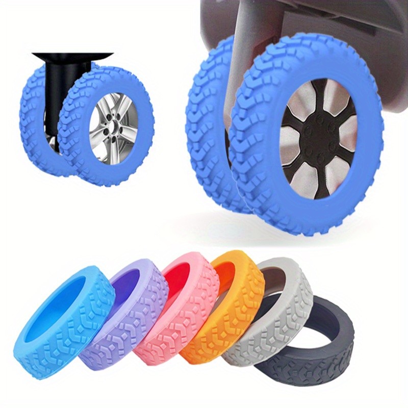 8Pcs Silicone Luggage Wheel Covers Noise Reducing Suitcase Wheel Protectors gallery