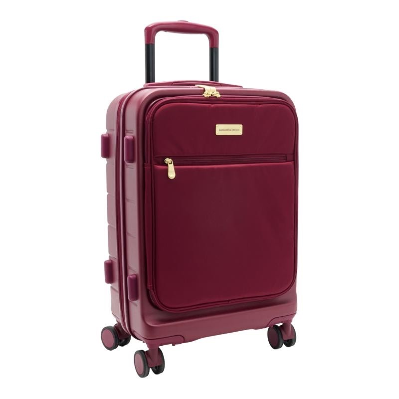 *Samantha Brown Frontload 22″ Hardside Carry-On with Antitheft Lock—Burgundy
