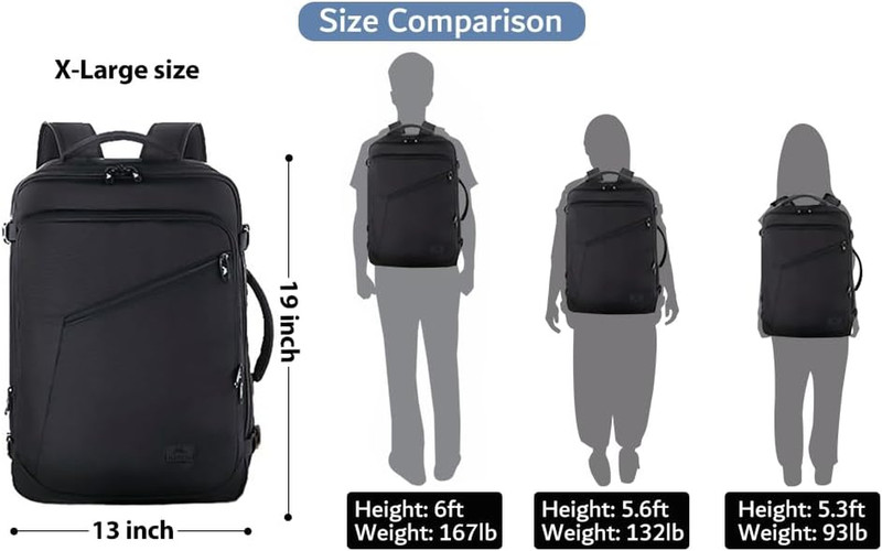 Carry on Backpack, Extra Large Travel Backpack Expandable Airplane Approved Week gallery