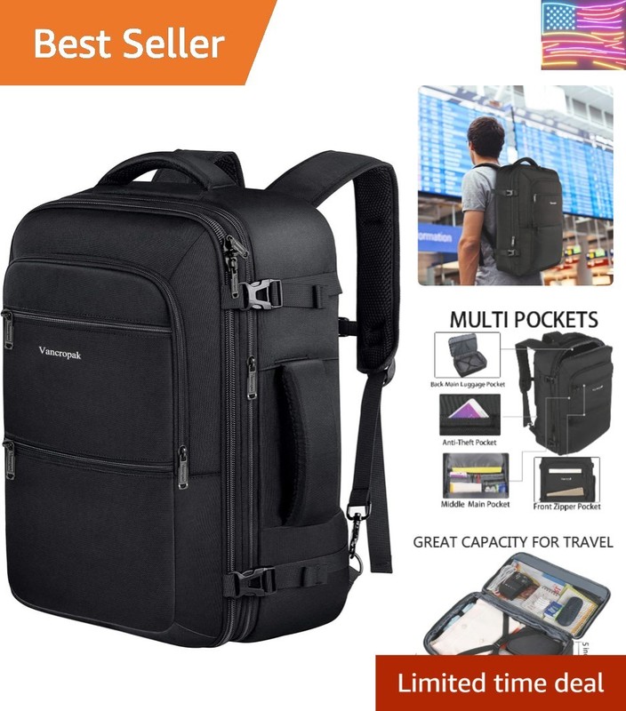 Carry On Backpack, 40L Expandable Extra Large Travel Backpack, Flight Approve…