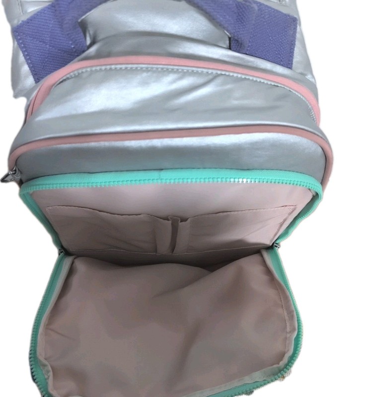 Kipling Gaze Large Metallic Rolling Backpack Original - Silver w/ Pastels gallery