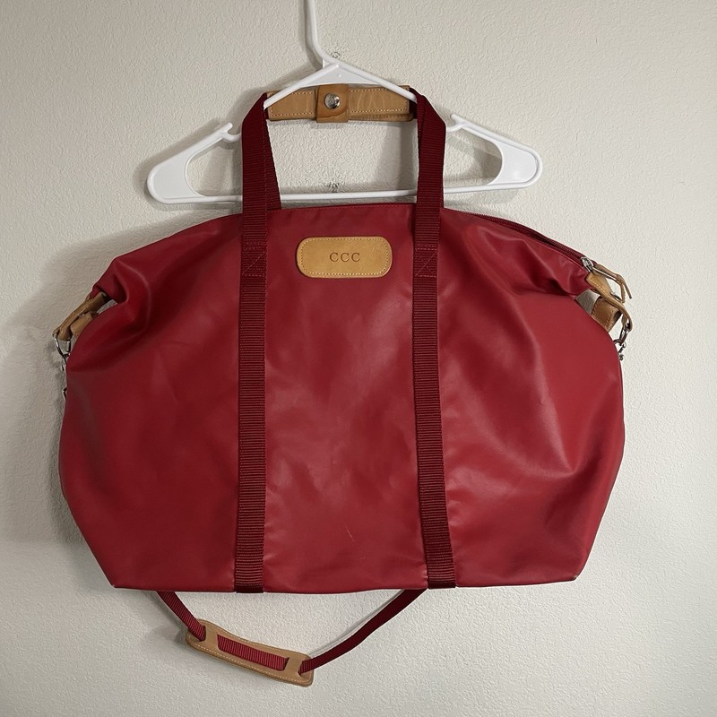 Jon Hart Design Duffel Bag Round Red Travel Carry On Made USA
