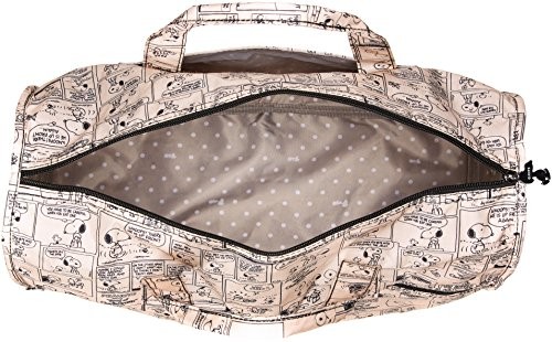 Peanuts Snoopy HAPITAS comic travel duffle carry on baggage bag beige gallery