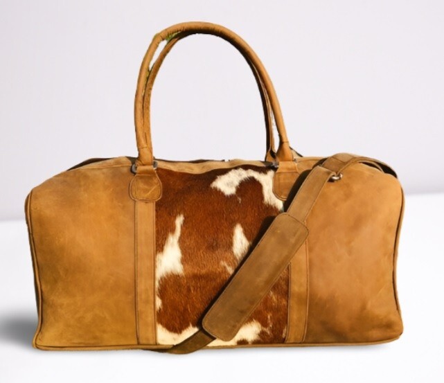 Vintage Leather Retro 80’s Classic Duffle Cowhide Overnight Road trip Bag