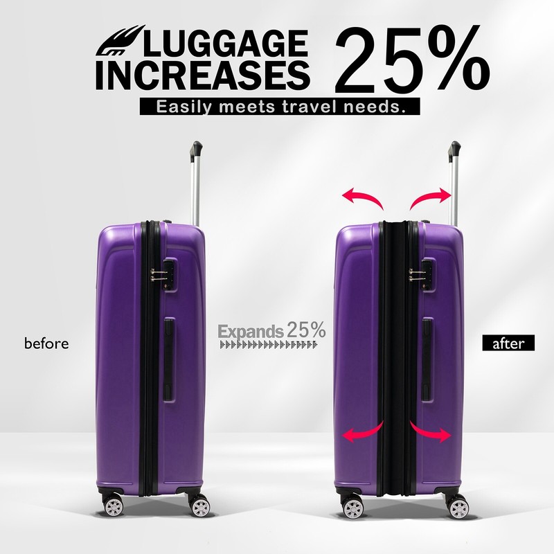 Luggage Sets 3 Piece Expandable Suitcase TSA Lock Double Spinner Wheels HardSide gallery