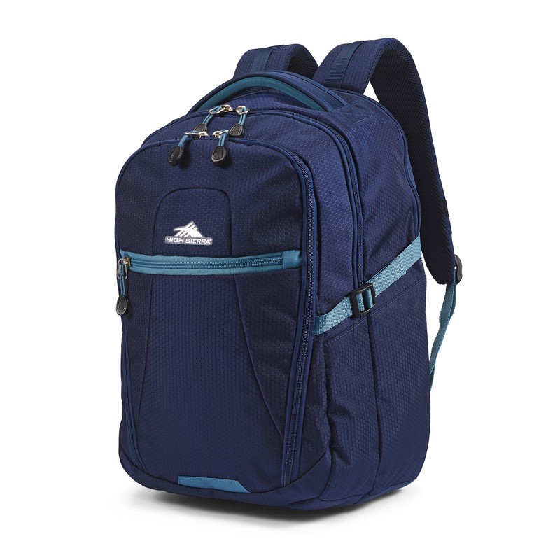 High Sierra Fairlead Computer Laptop Travel Backpack with Zipper Closure, Blue
