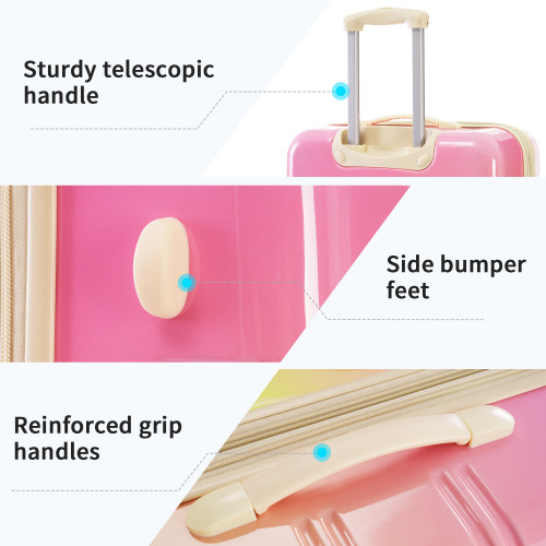 Pixie Inks Aesthetics Ombre Gradient Colour Hardshell 3 Piece Luggage Set With S gallery
