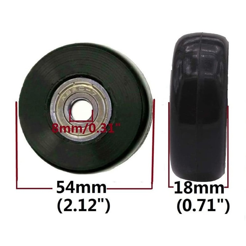 Luggage Suitcase Replacement Wheels 54mm Rubber Inline Roller Skate Wheels gallery