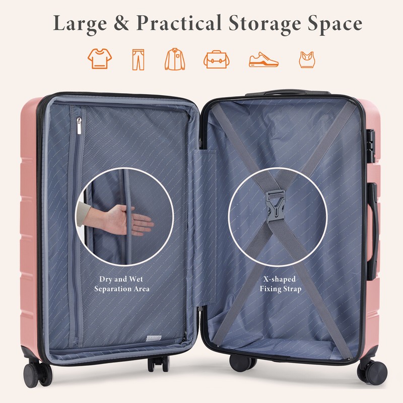 Luggage Hardside with TSA Lock Suitcase & Double Spinner Wheels 20/24/28-Inch gallery