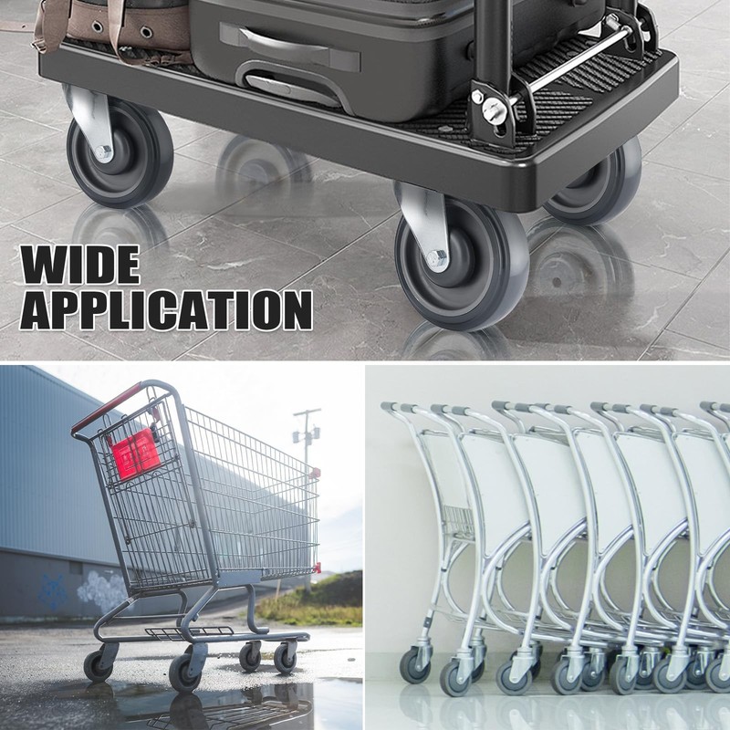4Pack Shopping Cart Replacement Casters, 5-Inch Swivel Casters with 7/16-Inch... gallery