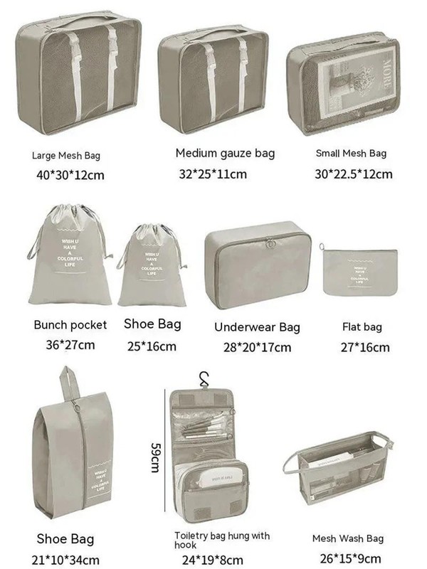 7/10 Pcs Set Travel Organizer Storage Bags Suitcase Packing Cubes Cases Portable gallery