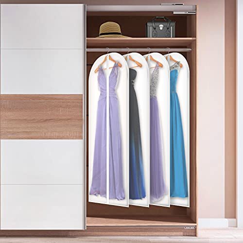 Garment Bag 2 Pieces (60"x24'', All White) Evening Dress Garment Cover Suit gallery