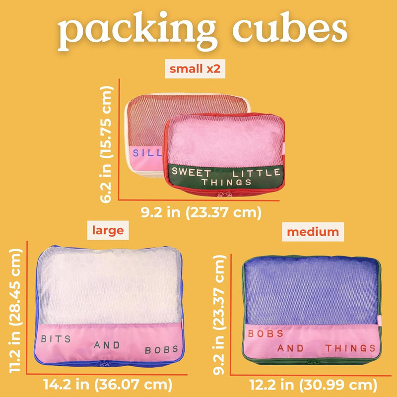 Getaway Polyester and Mesh Packing Cube Set, Includes 4 Foldable Luggage Organiz gallery