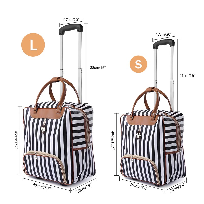16″ 18″ Wheeled Underseat Suitcase Rolling Carry On Trolley Luggage Travel Bag