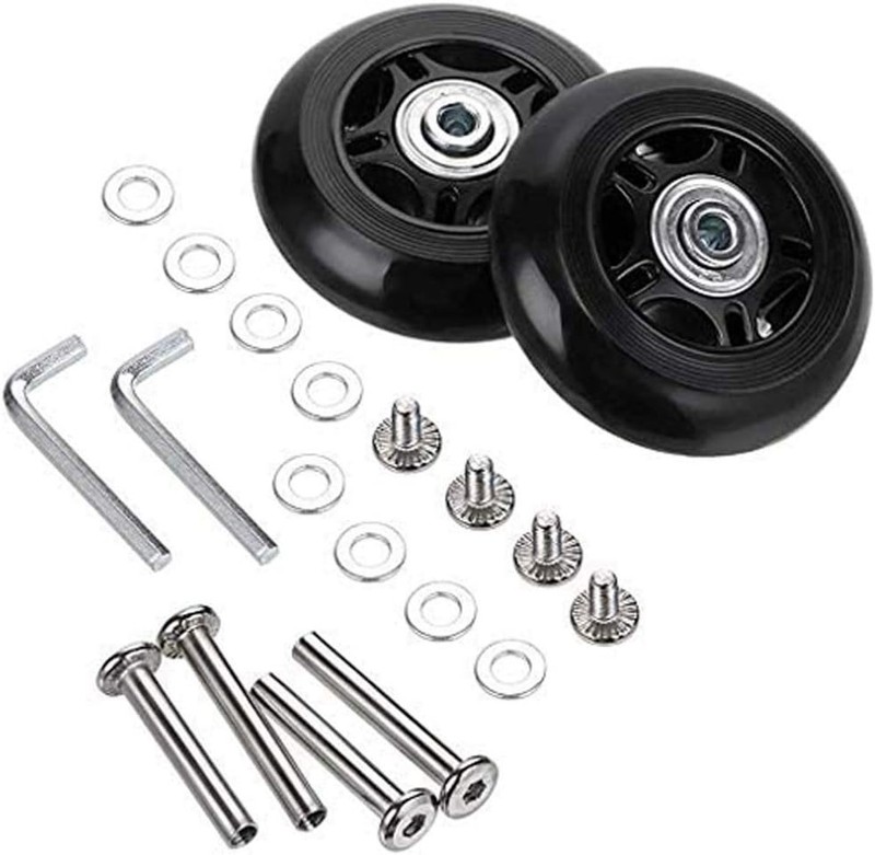 Compact Replacement Wheel Kit for Luggage & Skates - Includes Axles & Tools gallery