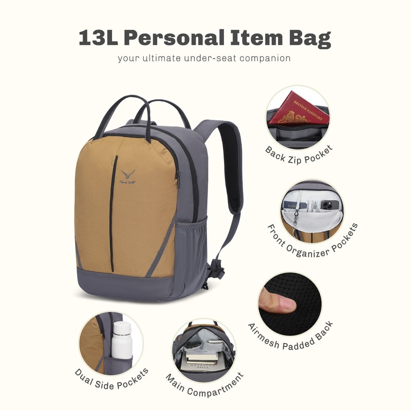 Hynes Eagle Modular 2-in-1 Set Rolling Backpack Daypack Travel Carry-On Luggage gallery