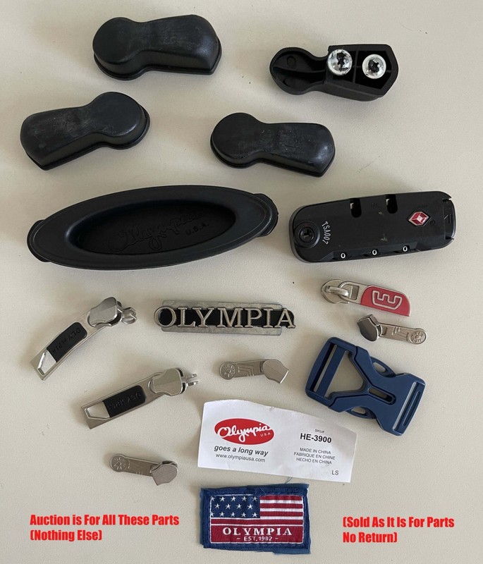 Olympia HE-3900 Suitcase Luggage Travel Handles Hold Pull Leg Feet Stud TSA Lock