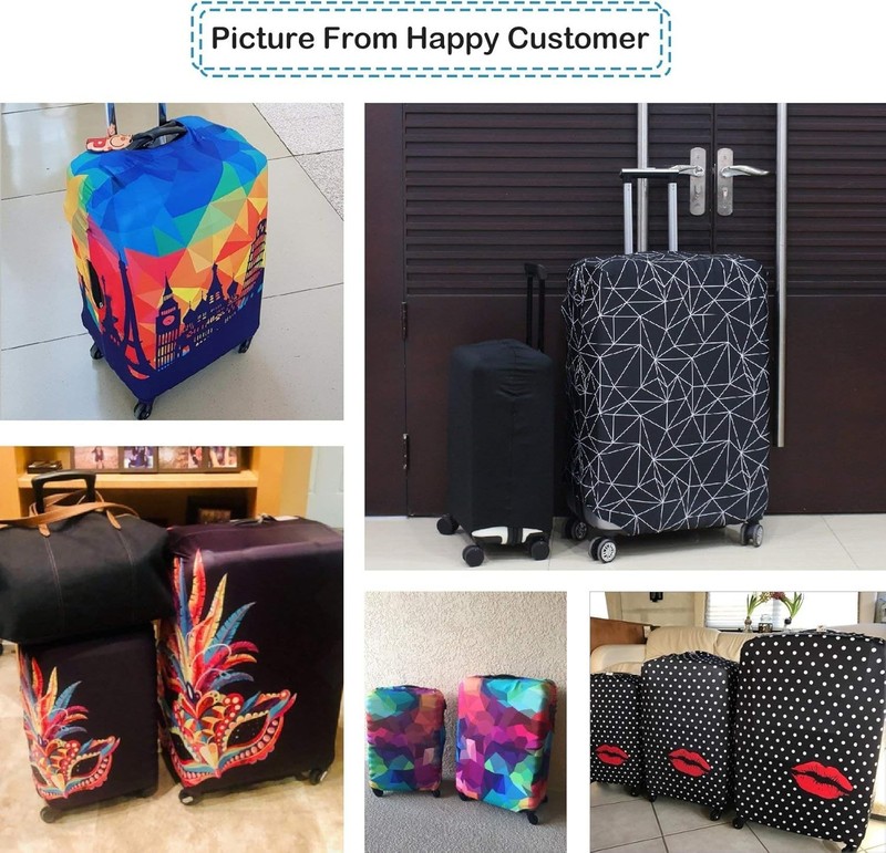 Durable 31-32 Inch Suitcase Protector - Stylish Black Luggage Cover - XL Size gallery