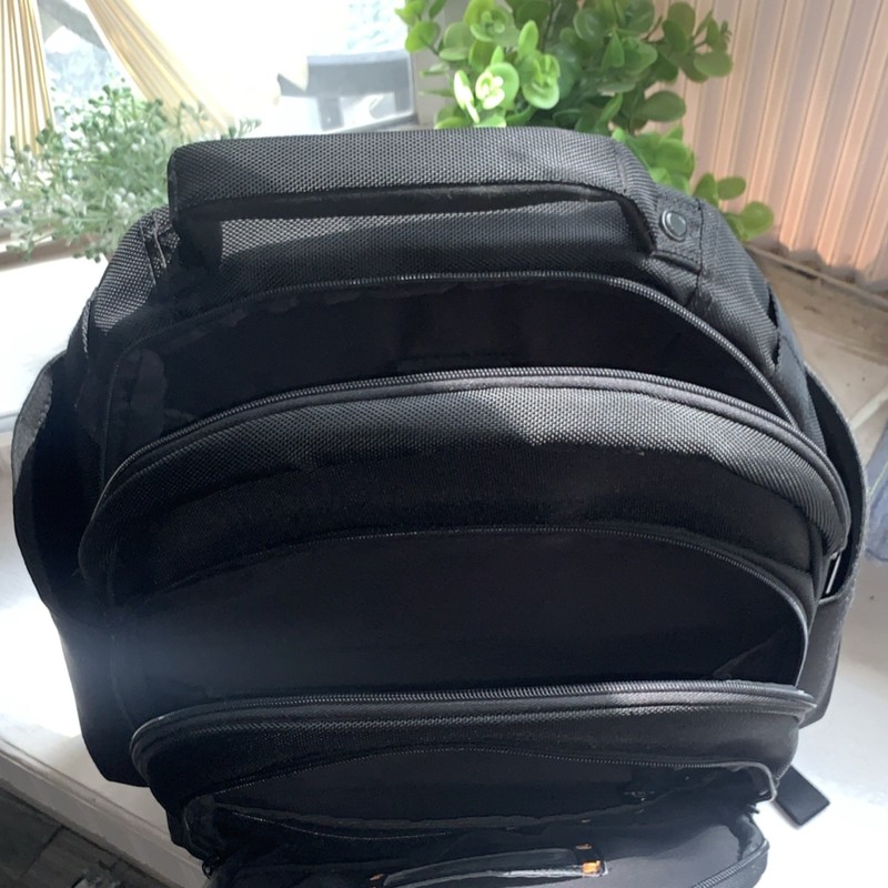 Black Travel Backpack with Multiple Compartments & Adjustable Straps gallery