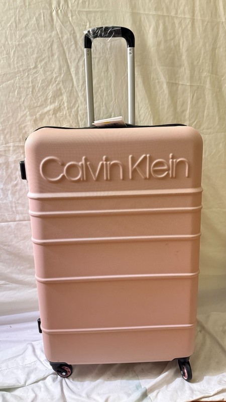 CALVIN KLEIN Bowery Hardcase Luggage 28″ Spinner Suitcase Pink Large Check in
