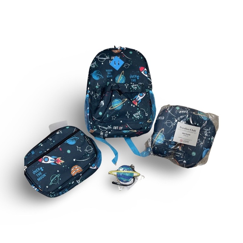 TRAVELERS CLUB Kid's Hard Side Carry-On Spinner 5 Piece Luggage Set – Space gallery