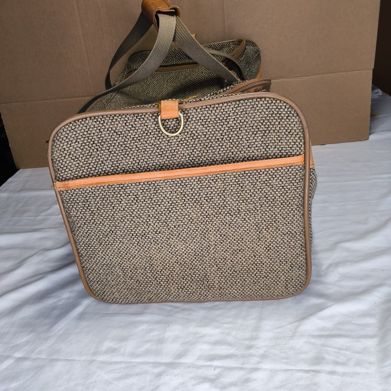 Vintage Hartmann Tweed Leather Duffle Bag Weekender Carry On Travel Overnight 20 gallery