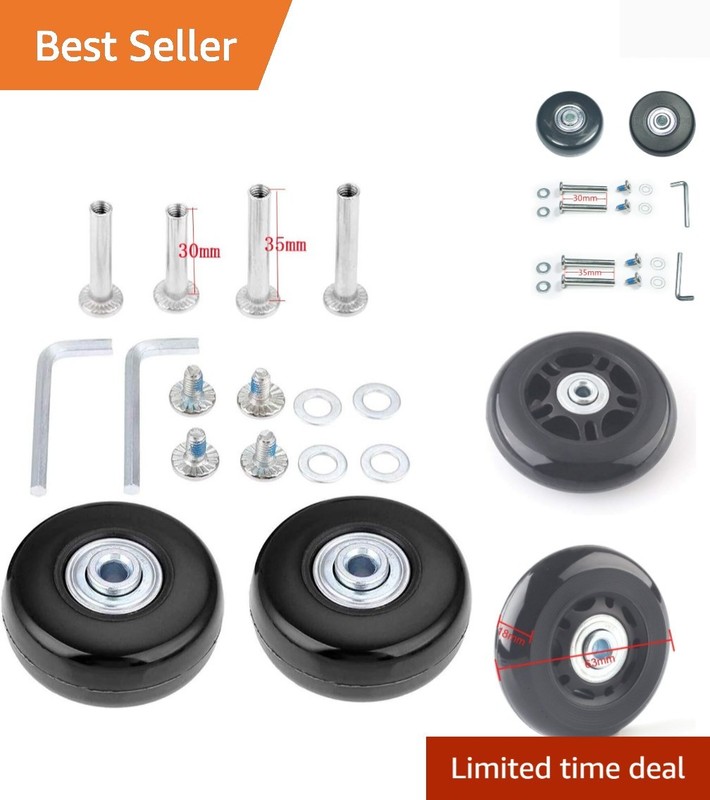 Suitcase Luggage Wheels Replacement Kit – OD40-64mm Wheels, ABEC 608zz, Set of 2