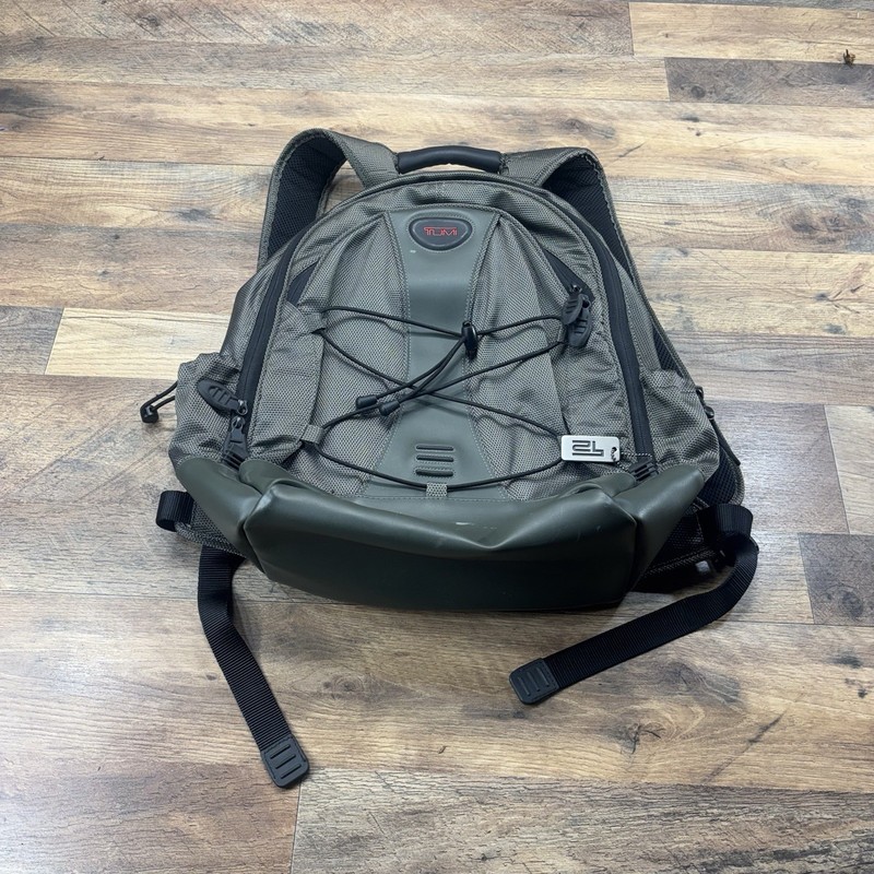 TUMI T2 Backpack Excursion Carry On Travel Bag Ballistic Olive Black #6788