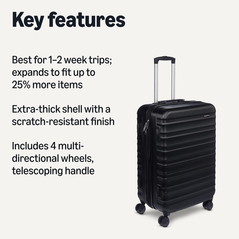 Amazon Basics 26" Hardside Medium Checked Luggage, Expandable For Up to 15% M... gallery