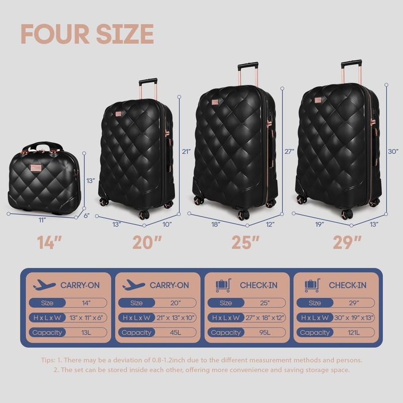 Luggage Sets 2/4PCS PP Hard Shell Lightweight Expandable Suitcase Set TSA Lock gallery