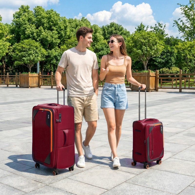 Expandable Luggage Set Large Capacity Softside Suitcase with Wheels & TSA Lock gallery